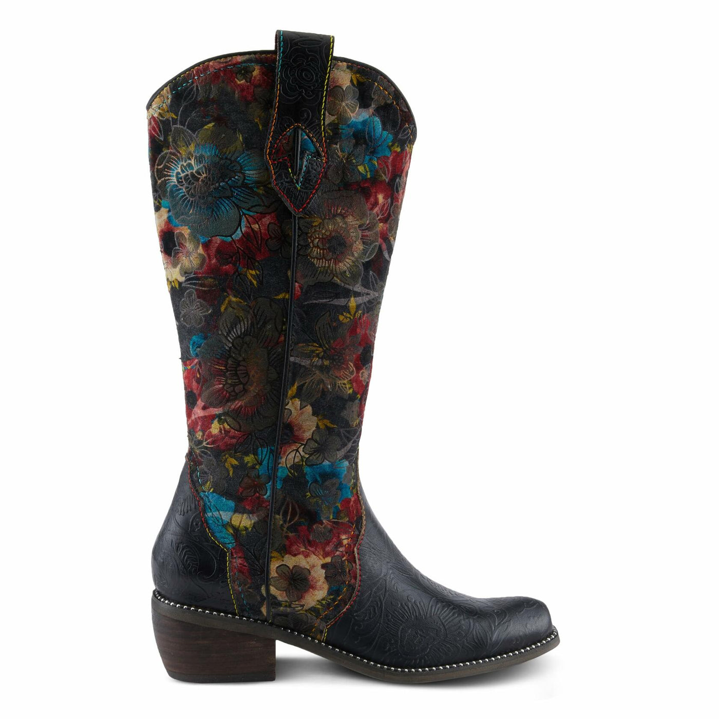 L'Artiste by Spring Step Women's Rodeo Queen-Viv Knee High Boot, Black Multi, 8.5