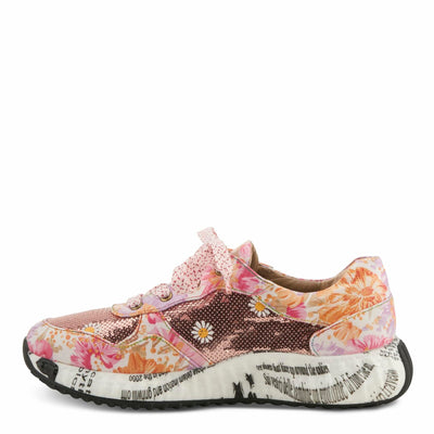 L'Artiste by Spring Step Women's Zingy Sneaker, Pink Multi, 6.5-7
