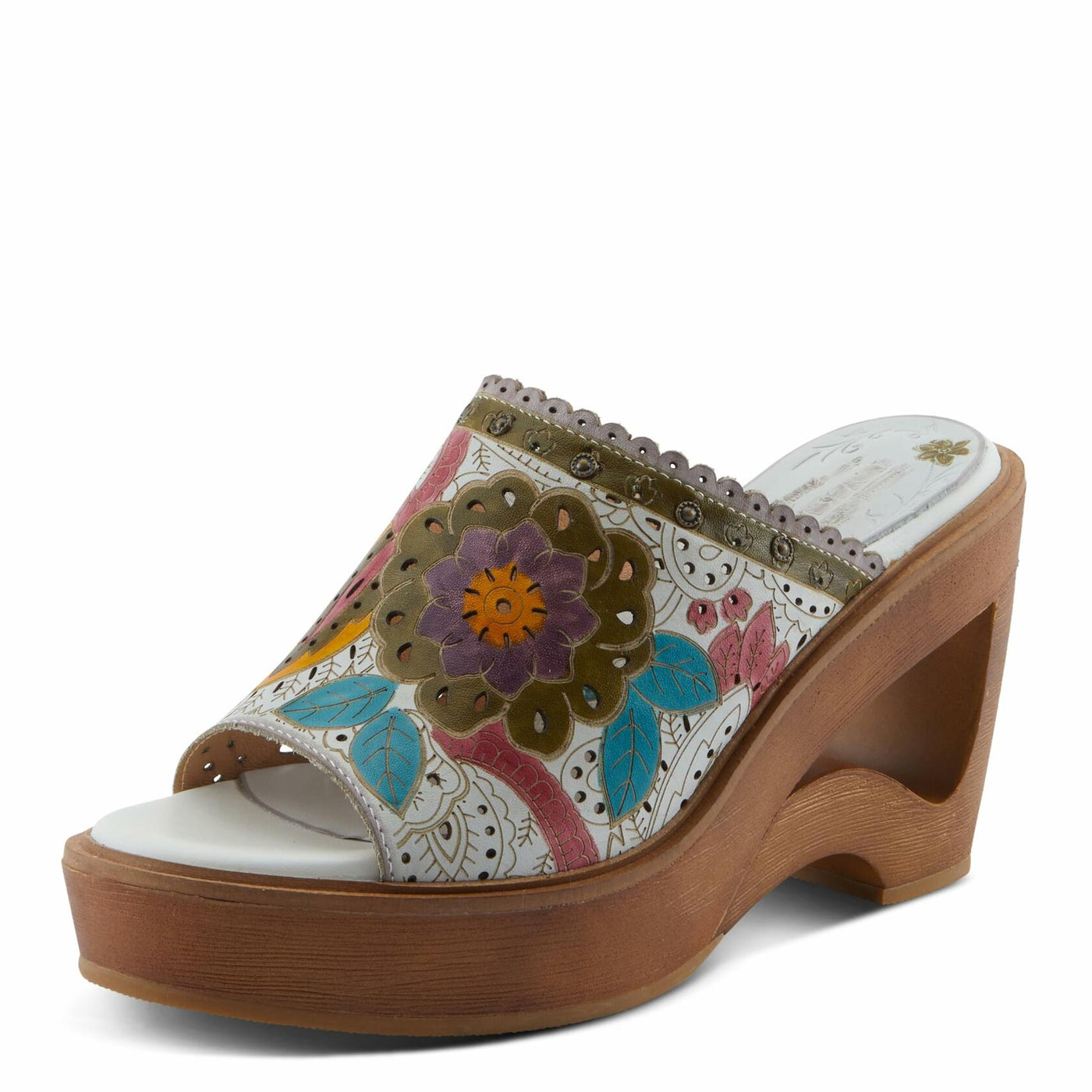 L'Artiste by Spring Step Women's Calle Sandal, White Multi, 7.5-8