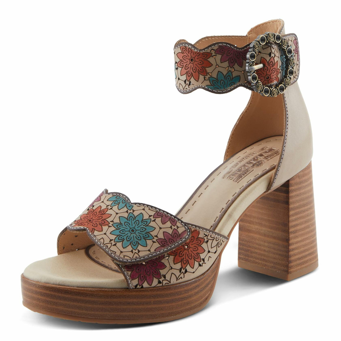 L'Artiste by Spring Step Women's Bangles Sandal, Beige Multi, 7.5-8