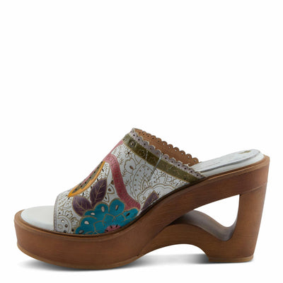 L'Artiste by Spring Step Women's Calle Sandal, White Multi, 8.5