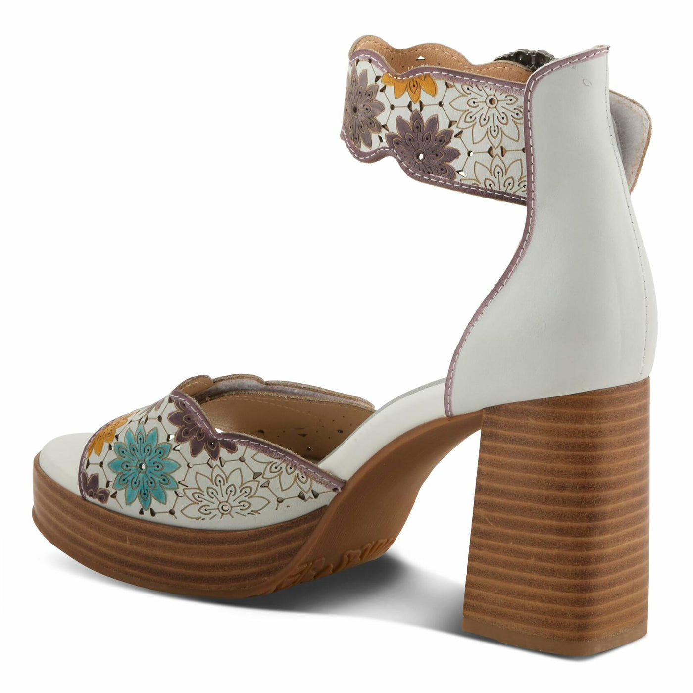 L'Artiste by Spring Step Women's Bangles Sandal, White Multi, 8.5