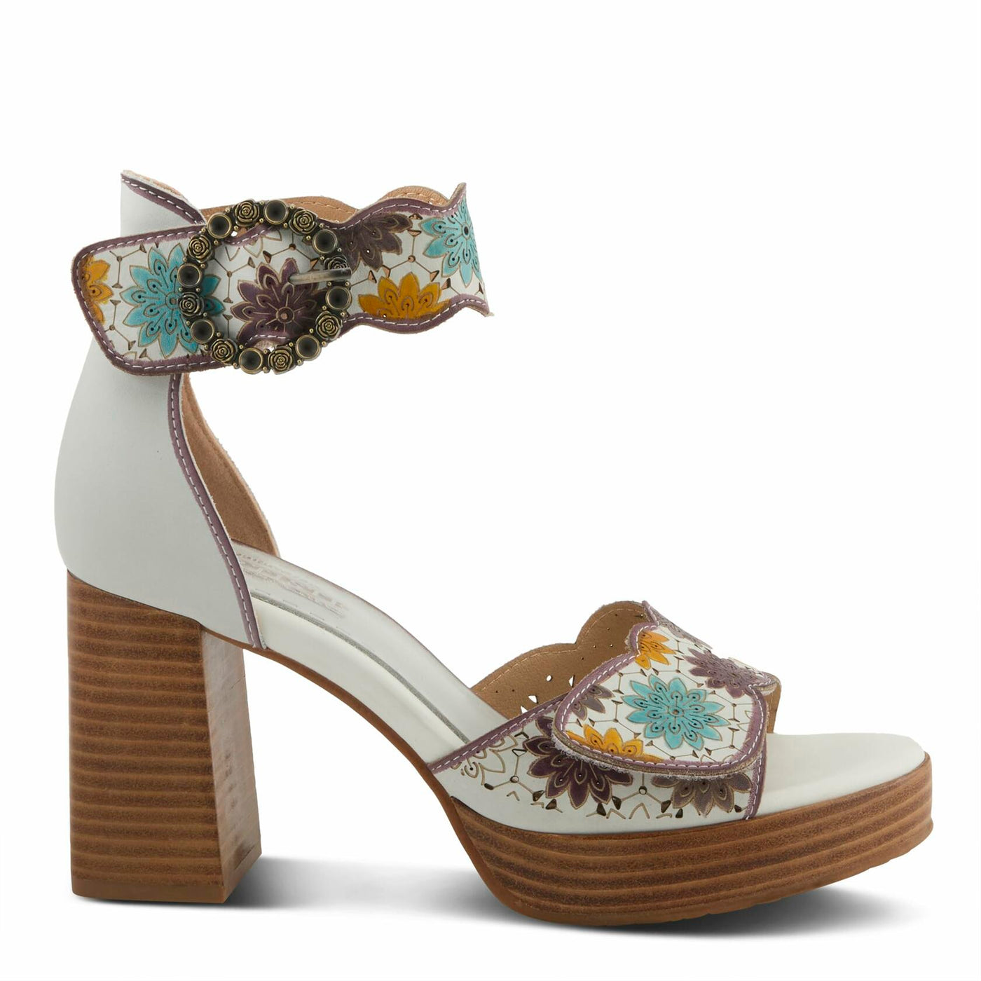 L'Artiste by Spring Step Women's Bangles Sandal, White Multi, 8.5