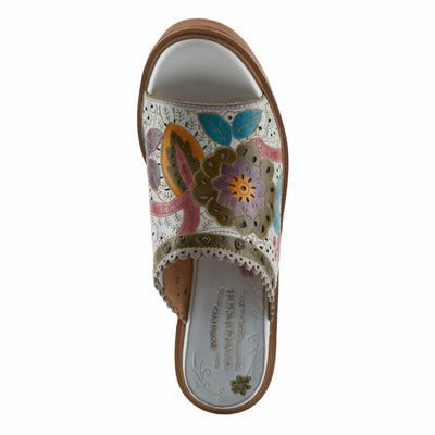 L'Artiste by Spring Step Women's Calle Sandal, White Multi, 8.5