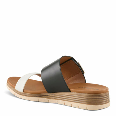 PATRIZIA Women's MALIYAH Hook and Loop Slide Sandals - Adjustable Strap, Cushioned Insole, Stylish Wedge Design BLACK MULTI EU 38 / US 7.5-8