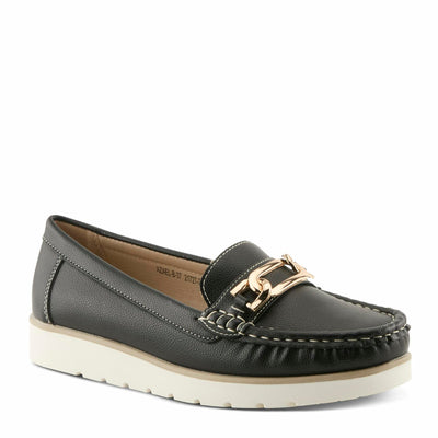 PATRIZIA Women's Azael Slip-On Loafers - Cushioned Footbed, Minimalist Faux Leather Design, Equestrian-Inspired Detail