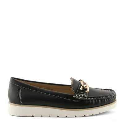 PATRIZIA Women's Azael Slip-On Loafers - Cushioned Footbed, Minimalist Faux Leather Design, Equestrian-Inspired Detail