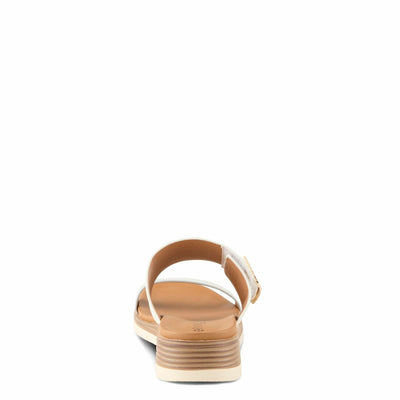 PATRIZIA Women's MALIYAH Hook and Loop Slide Sandals - Adjustable Strap, Cushioned Insole, Stylish Wedge Design WHITE MULTI EU 38 / US 7.5-8