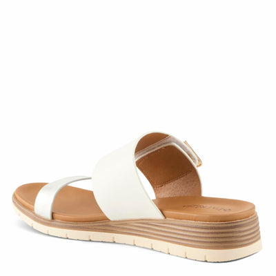 PATRIZIA Women's MALIYAH Hook and Loop Slide Sandals - Adjustable Strap, Cushioned Insole, Stylish Wedge Design WHITE MULTI EU 37 / US 6.5-7