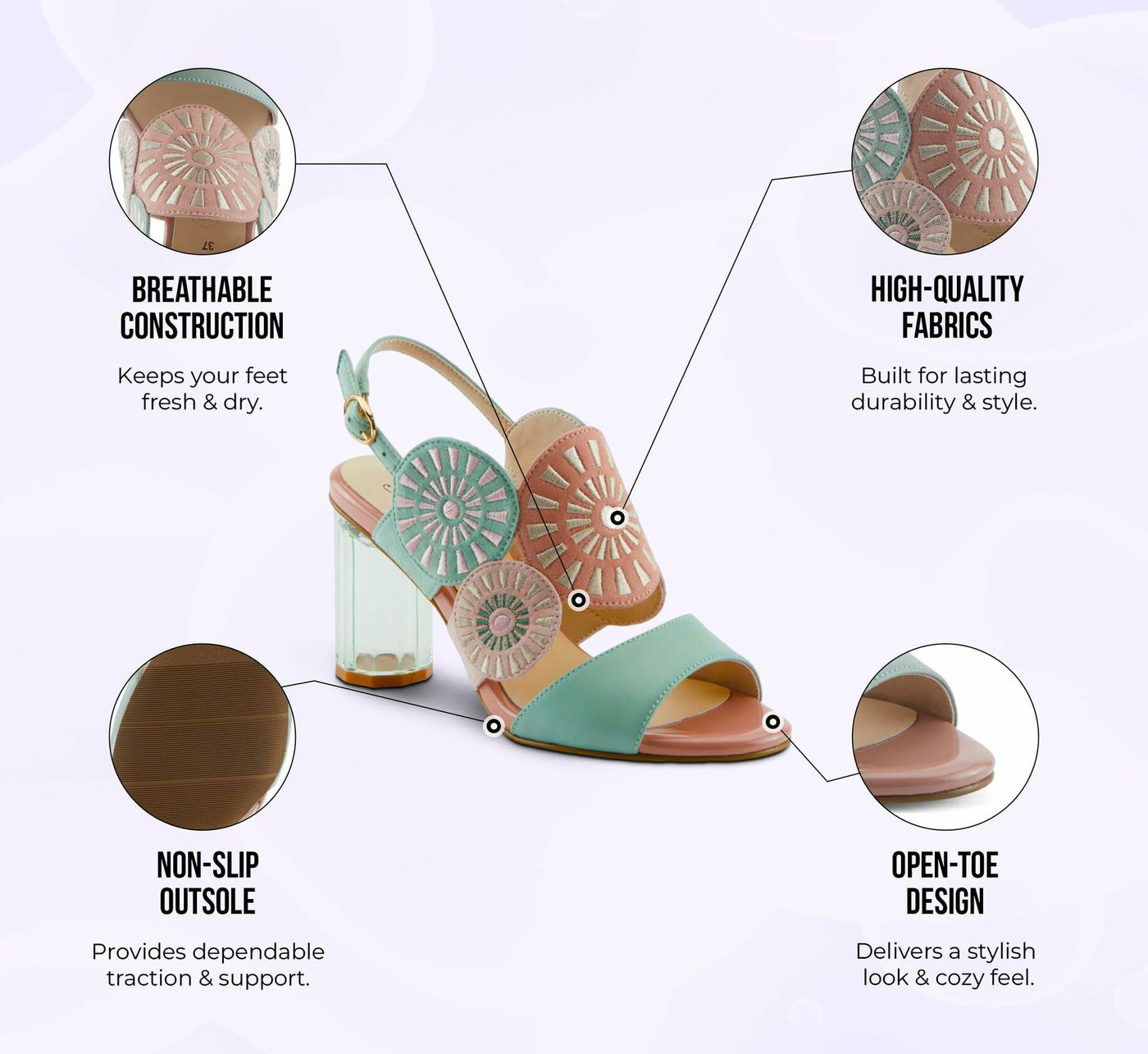 Azura Women's Embroidery Slingback Sandal Tan Multi EU 36 / US 5.5-6