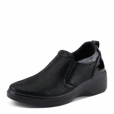 Flexus Women's WRENLY Slip-On Shoes with Faux Leather Upper, Comfortable Fit, and Rubber Outsole Black EU 37 / US 6.5-7