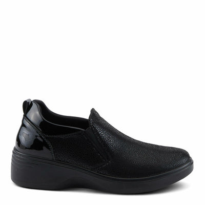 Flexus Women's WRENLY Slip-On Shoes with Faux Leather Upper, Comfortable Fit, and Rubber Outsole Black EU 41 / US 9.5-10