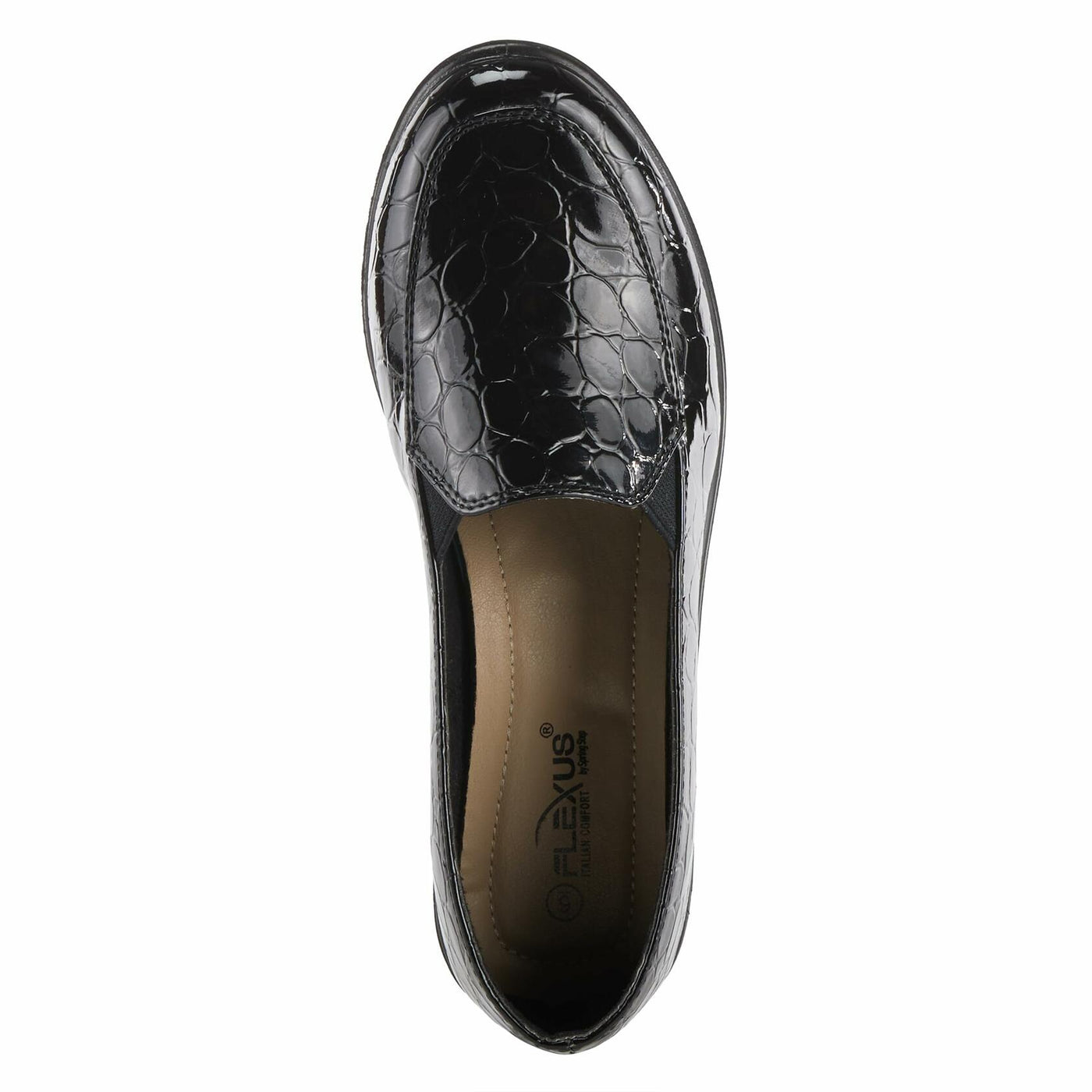 Flexus Women's Biddey Slip-On Wedge Shoe 0 Black Croco EU 40 / US 9