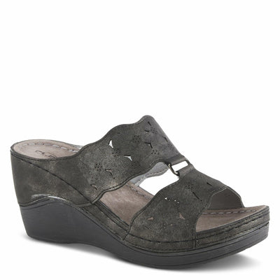 Flexus Women's Dreiser Slide Wedge Sandal Black EU 40 / US 9
