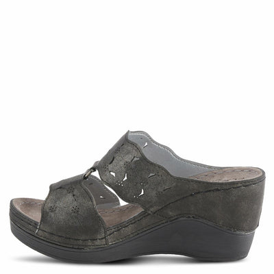 Flexus Women's Dreiser Slide Wedge Sandal Black EU 40 / US 9