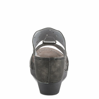 Flexus Women's Dreiser Slide Wedge Sandal Black EU 38 / US 7.5-8