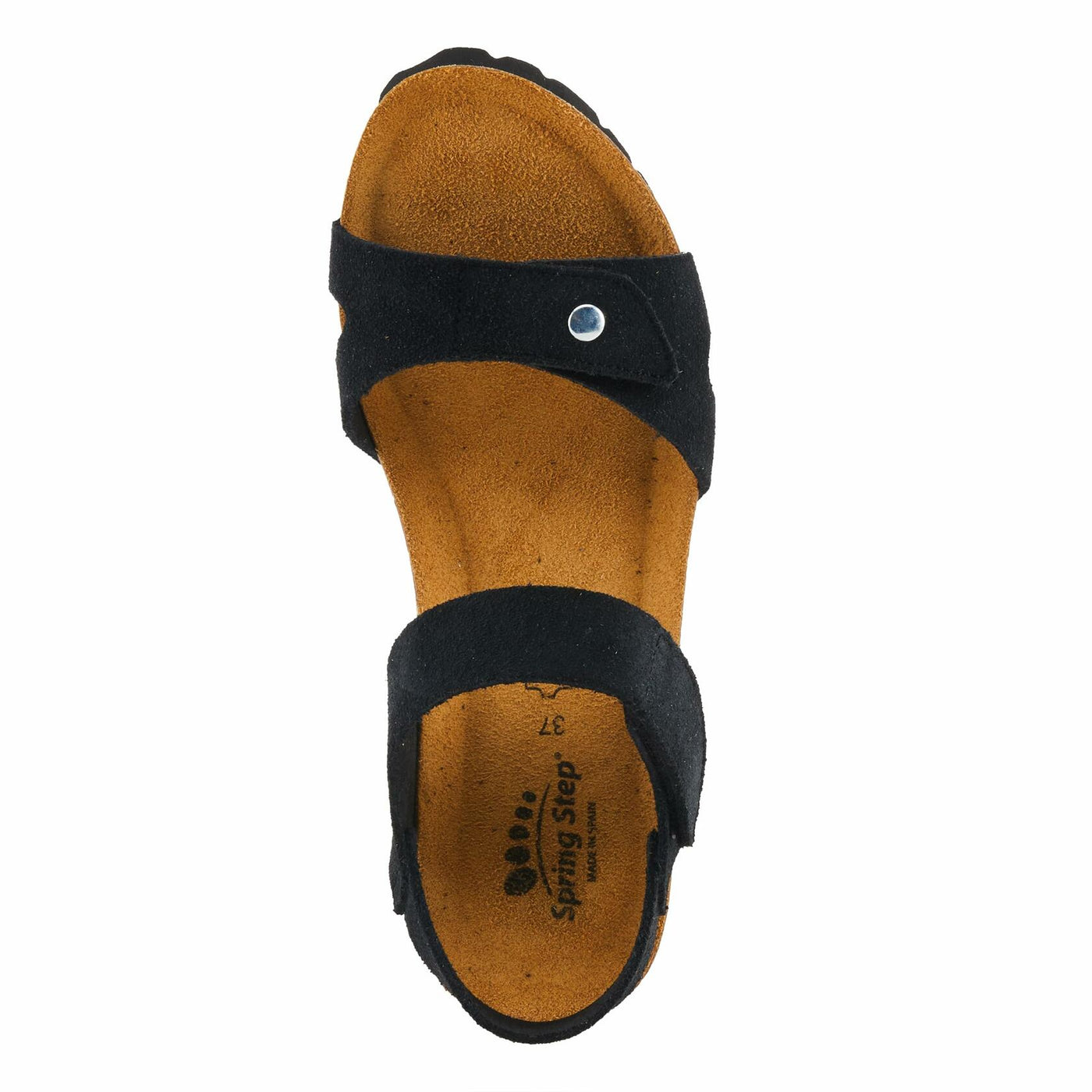 Spring Step BABYBELL Women's Wedge Sandals - Dual Hook and Loop Adjustability, Footbed Molds for Maximum Support Black Suede EU 42 / US 10.5-11