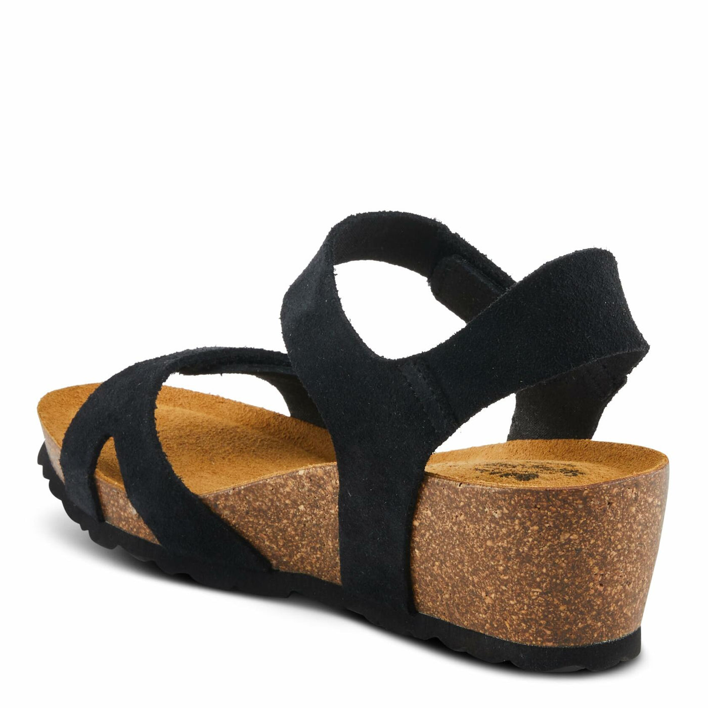 Spring Step BABYBELL Women's Wedge Sandals - Dual Hook and Loop Adjustability, Footbed Molds for Maximum Support Black Suede EU 42 / US 10.5-11