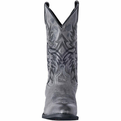 Laredo Mens Harding Embroidered Round Toe Pull On Casual Boots Mid Calf - Grey