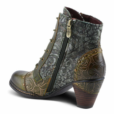 Spring Step L'Artiste Avyanna Women's Floral Velvet Bootie - Romantic Vibe, Glamorous Ankle Boots for Date Nights Olive Multi EU 42 / US 10.5-11