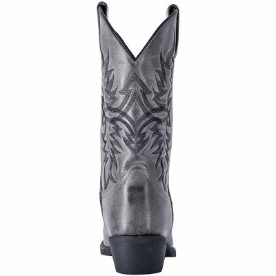Laredo Mens Harding Embroidered Round Toe Pull On Casual Boots Mid Calf - Grey