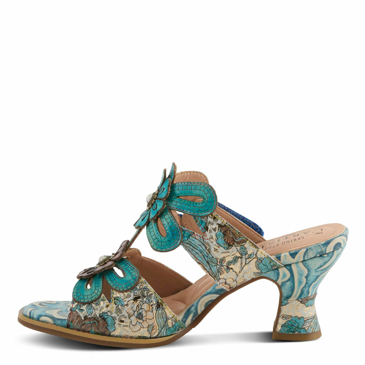 L'Artiste by Spring Step Women's Alania Sandal, Turquoise Multi, 7.5-8