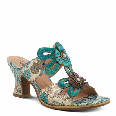 L'Artiste by Spring Step Women's Alania Sandal, Turquoise Multi, 8.5
