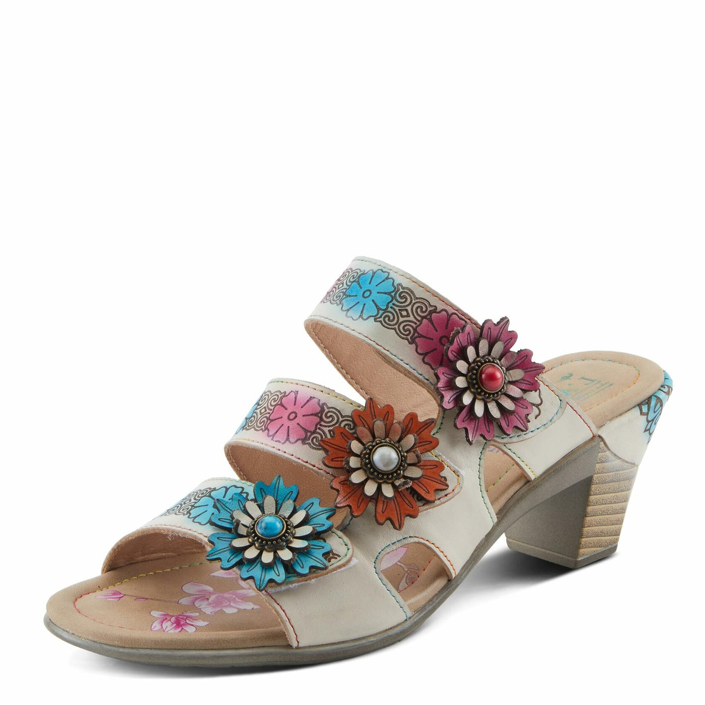 L'Artiste by Spring Step Women's Alexi Sandal, White Multi, 8.5