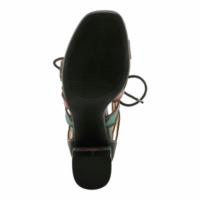 Spring Step L'Artiste Women's Artdeco High Heel Sandal Black Multi EU 42 / US 10.5-11
