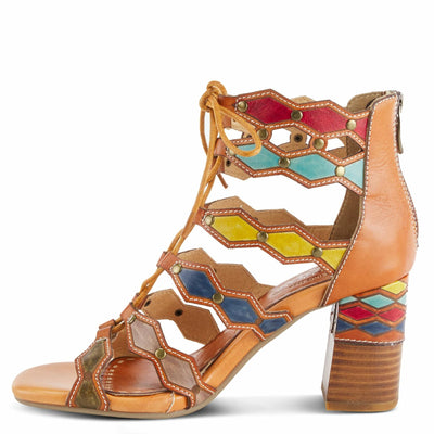 Spring Step L'Artiste Women's Artdeco High Heel Sandal Camel Multi EU 42 / US 10.5-11