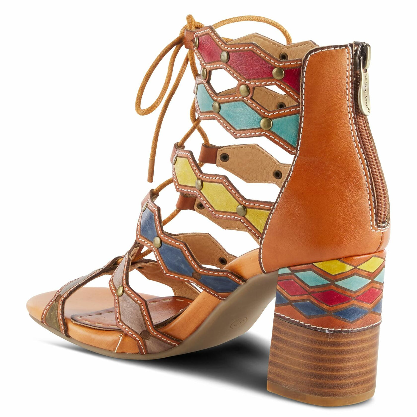 Spring Step L'Artiste Women's Artdeco High Heel Sandal Camel Multi EU 39 / US 8.5