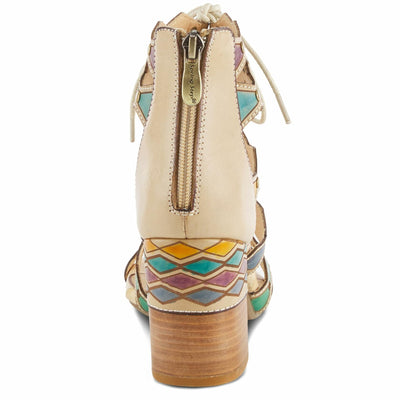 Spring Step L'Artiste Women's Artdeco High Heel Sandal Beige Multi EU 40 / US 9