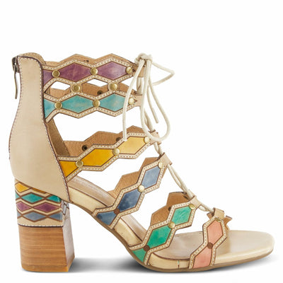 Spring Step L'Artiste Women's High Heel Sandal Beige Multi EU 42 / US 10.5-11