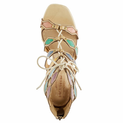 Spring Step L'Artiste Women's High Heel Sandal Beige Multi EU 42 / US 10.5-11
