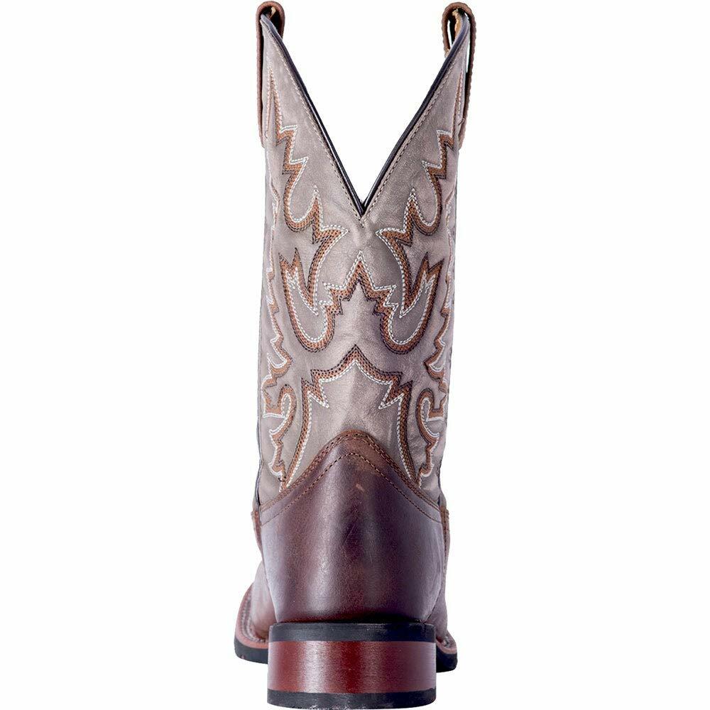 Laredo Mens Montana Square Toe Traditional Cowboy Boots, Sand - Chocolate, 9 US