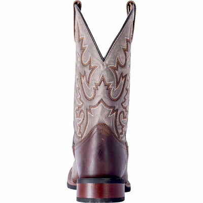 Laredo Mens Montana Square Toe Traditional Cowboy Boots, Sand - Chocolate, 9 US