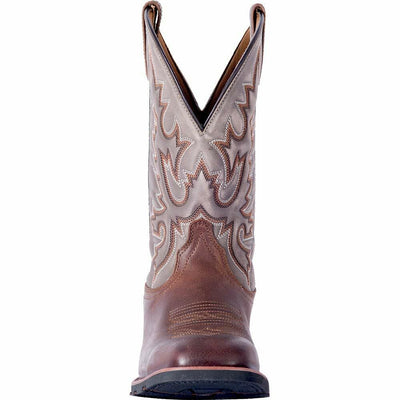 Laredo Mens Montana Square Toe Traditional Cowboy Boots, Sand - Chocolate, 8 US