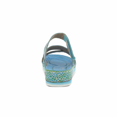 Spring Step L'Artiste Women's CAIMAN Wedge Slide Sandal Aqua EU 38/7.5-8
