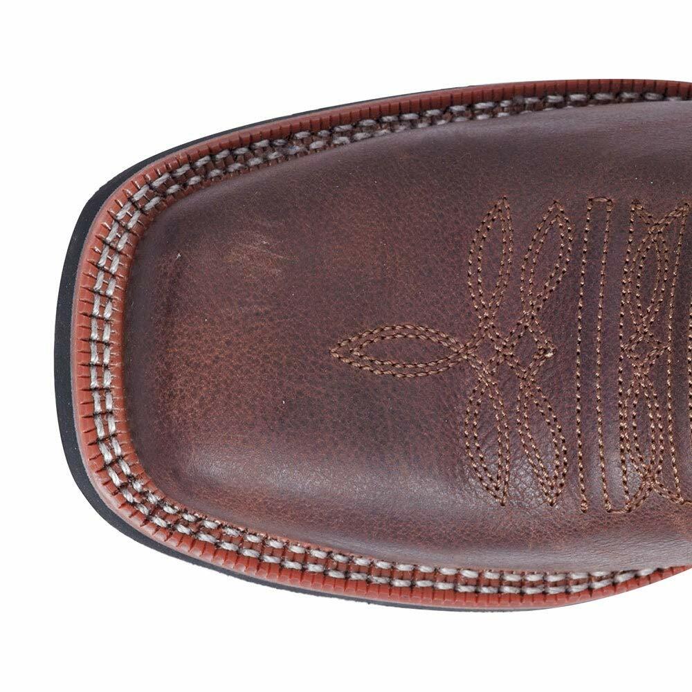 Laredo Mens Montana Square Toe Traditional Cowboy Boots, Sand - Chocolate, 8 US
