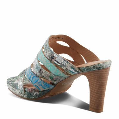 L'Artiste by Spring Step Women's Aurielle Sandal, Mint Multi, 8.5