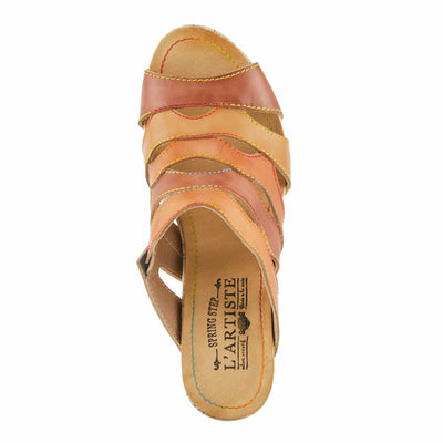 L'Artiste by Spring Step Women's Pita Sandal, Tan Multi, 6.5-7