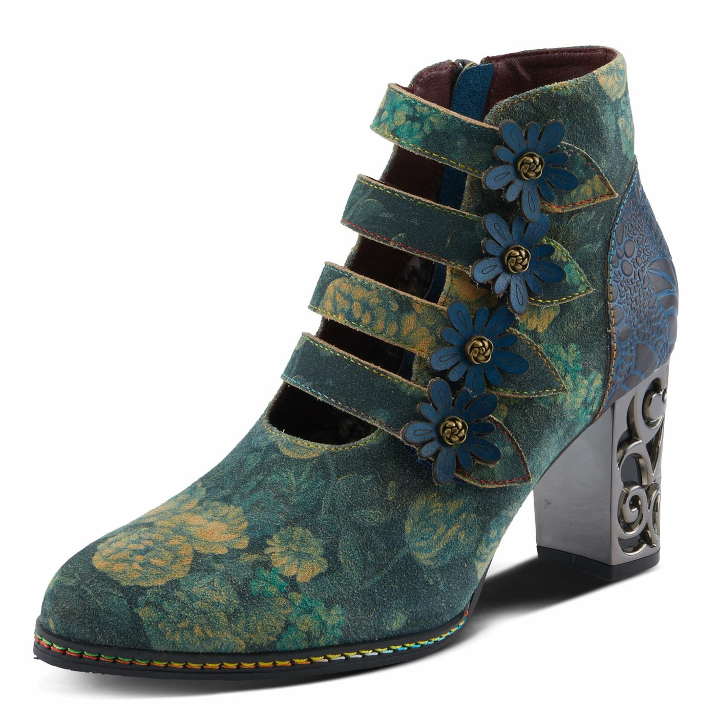 Spring Step L'Artiste Ivyisla Women's Versatile Shootie - Perfect with Leggings, Socks, or Barefoot, Chic & Comfortable Booties Green Multi EU 40 / US 9