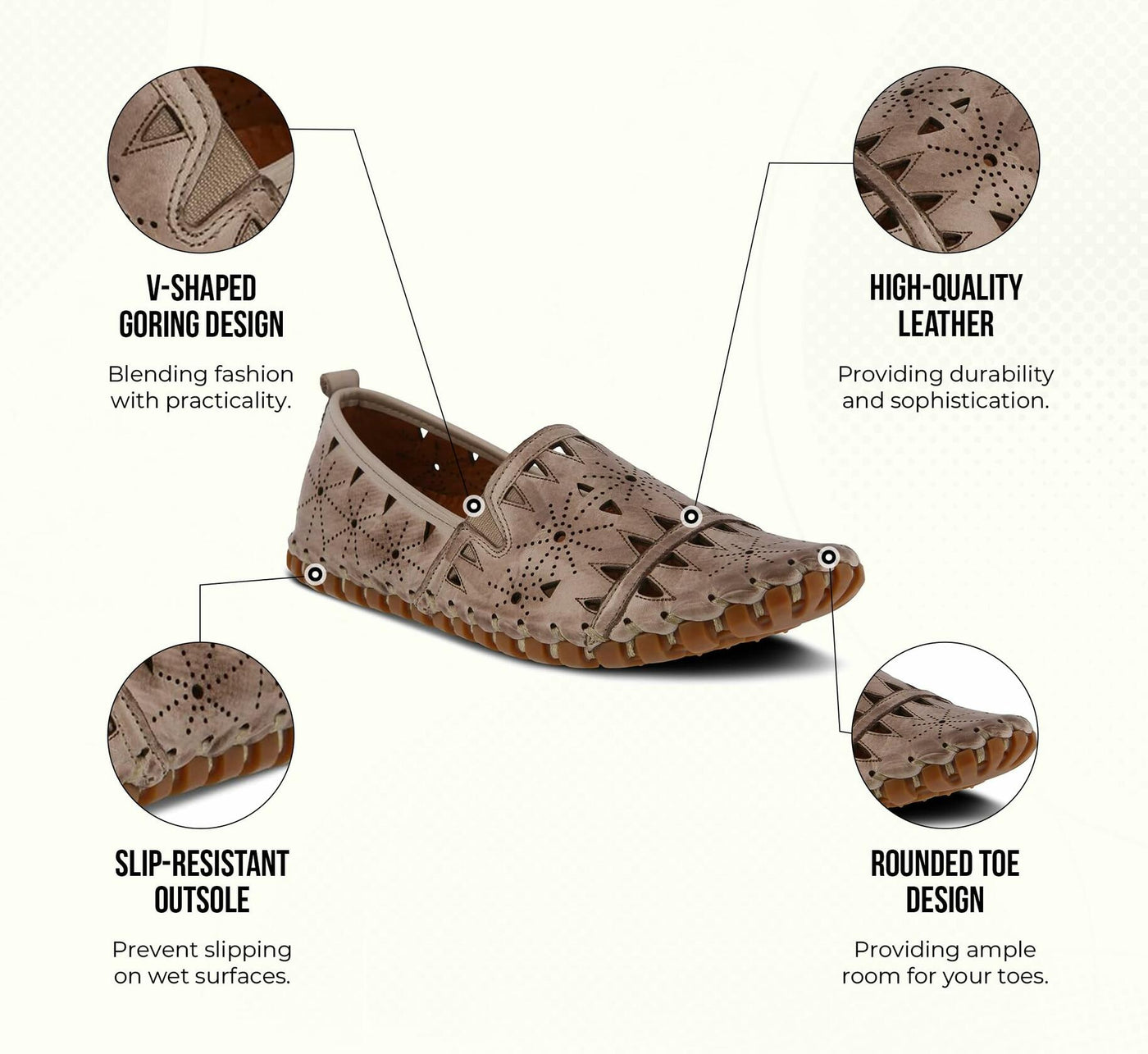 Spring Step Women's Leather Fusaro Loafer Shoe | Comfortable Slip-On Shoes with Rubber Outsole | Ladies Casual Walking Driving Loafers for Work | Brown EU 38 / US 7.5-8