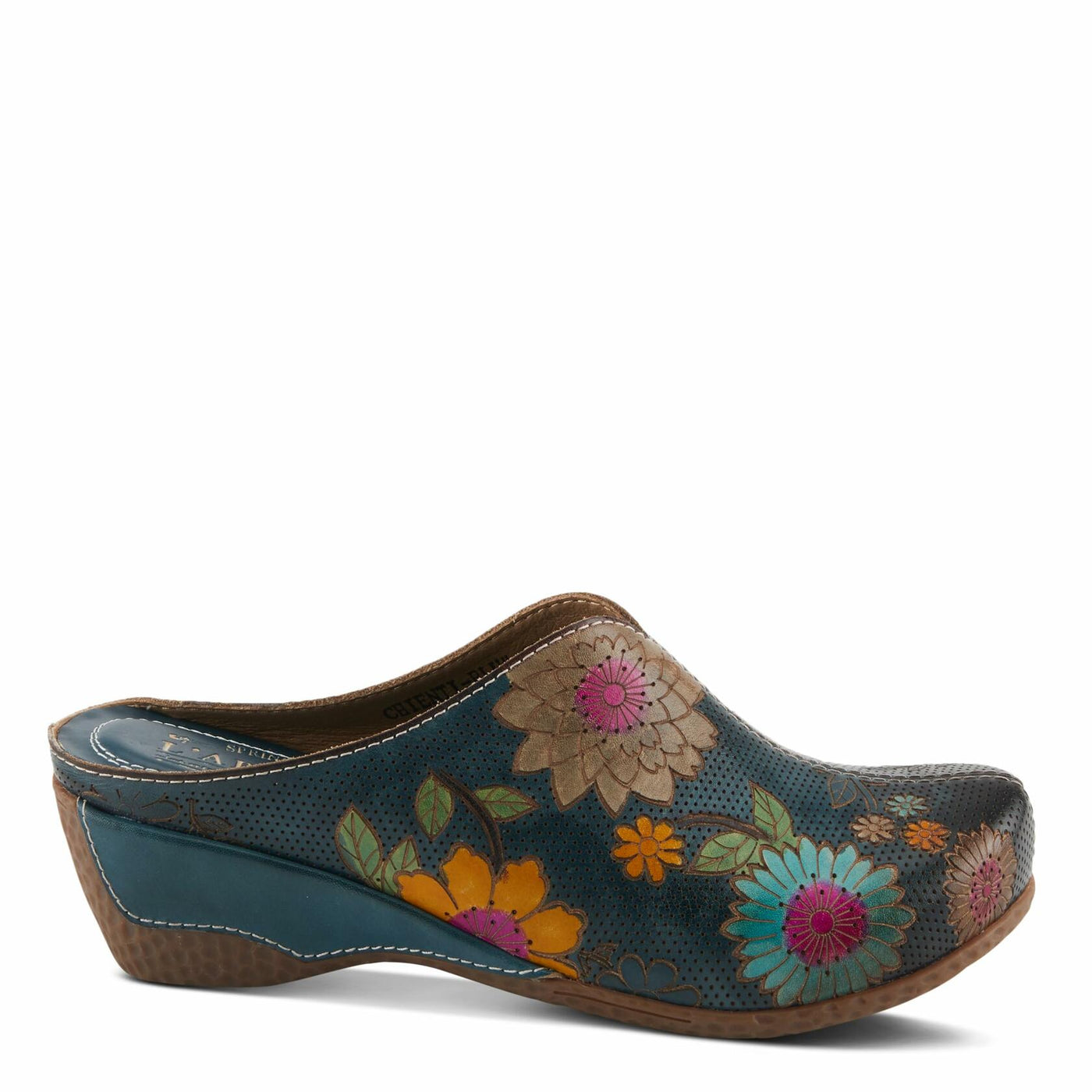 L'Artiste by Spring Step Women's Chienti Clog, Navy Multi, 5
