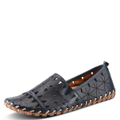 Spring Step Women's Leather Fusaro Loafer Shoe | Comfortable Slip-On Shoes with Rubber Outsole | Ladies Casual Walking Driving Loafers for Work | Navy EU 42 / US 10.5-11