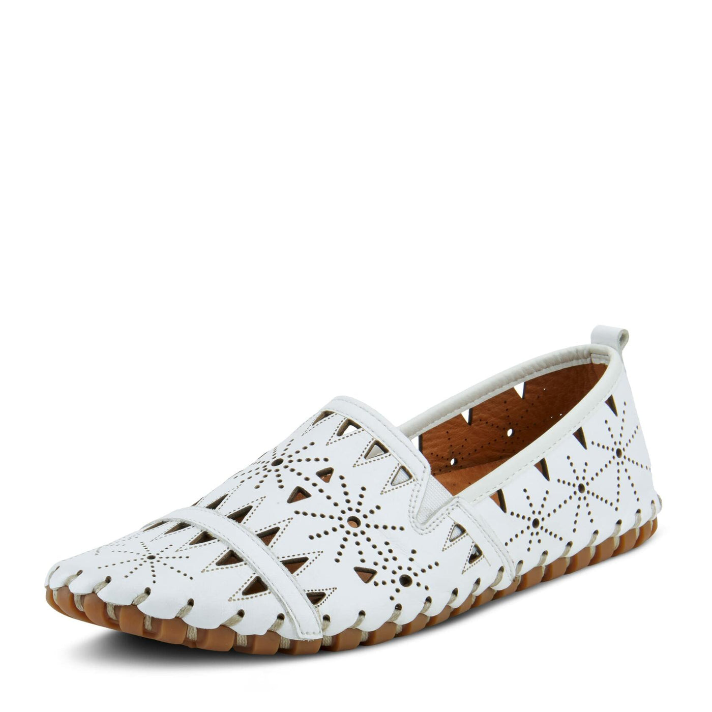 Spring Step Women's Leather Fusaro Loafer Shoe | Comfortable Slip-On Shoes with Rubber Outsole | Ladies Casual Walking Driving Loafers for Work | White EU 37 / US 6.5-7