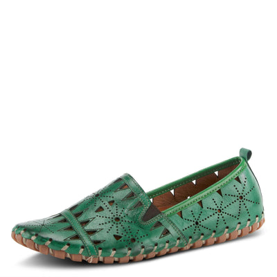 Spring Step Women's Leather Fusaro Loafer Shoe | Comfortable Slip-On Shoes with Rubber Outsole | Ladies Casual Walking Driving Loafers for Work | Green EU 39 / US 8.5