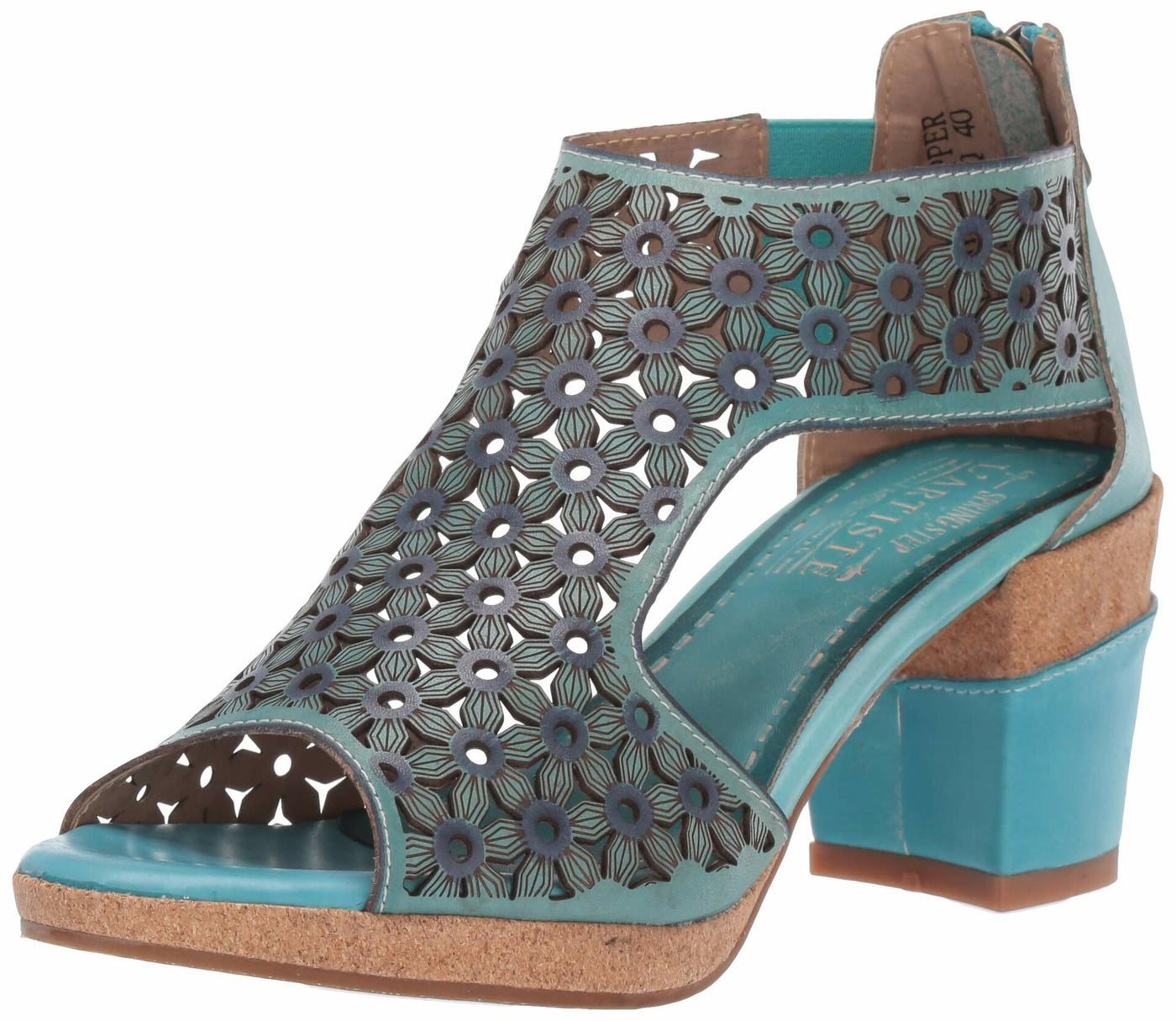 L'Artiste by Spring Step Hibiskus Turquoise Shoe US 9