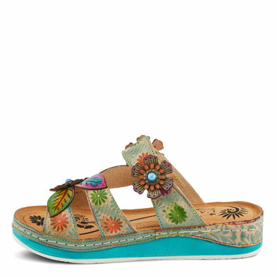 L'Artiste by Spring Step Women's Pillow-Soft Sandal, Mint Multi, 10.5-11