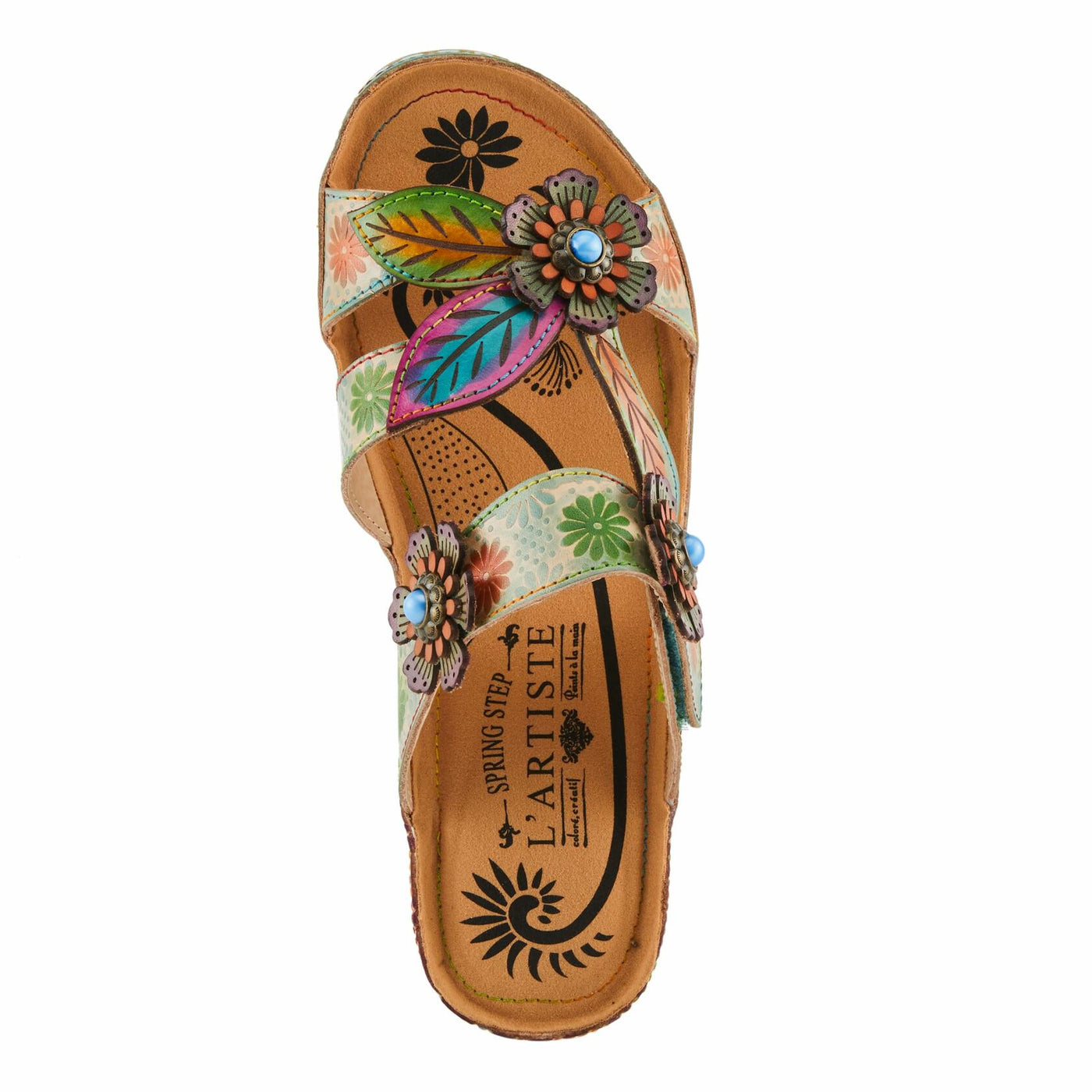 L'Artiste by Spring Step Women's Pillow-Soft Sandal, Mint Multi, 10.5-11